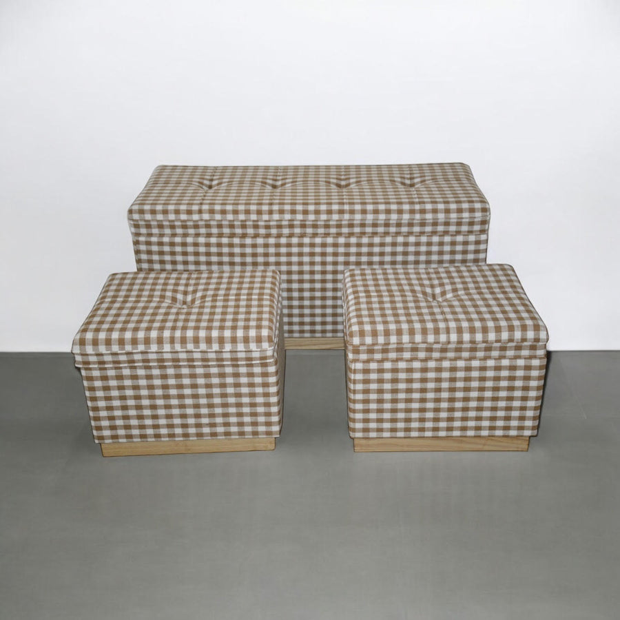 100/46/46CM Set of 3 Wooden Stools