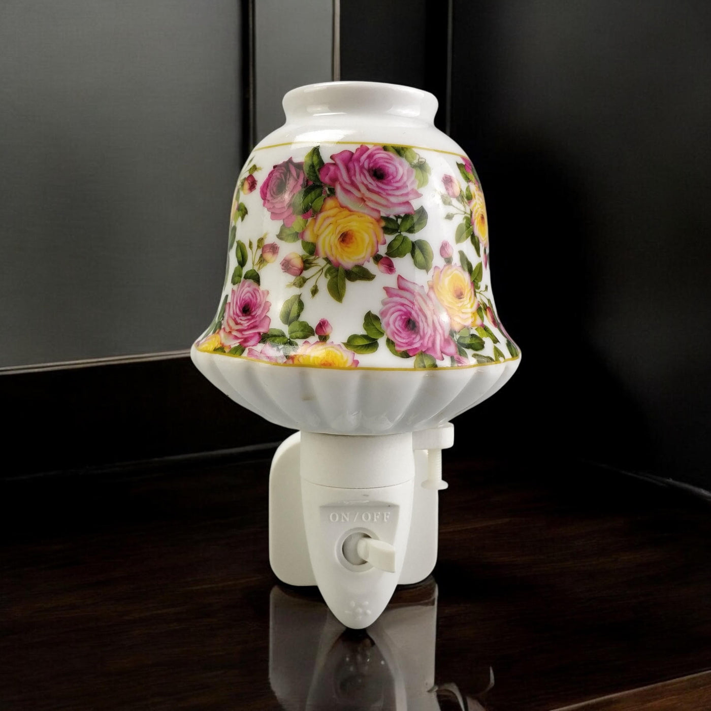 8 Inch Floral LED Nightlight Pink & Orange