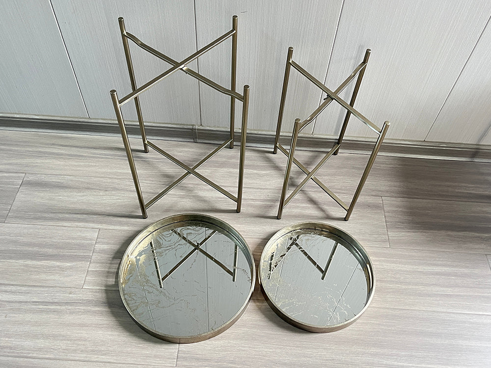 43/53CM Set of 2 Round Tables