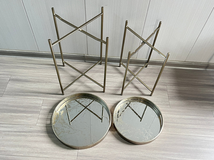 43/53CM Set of 2 Round Tables