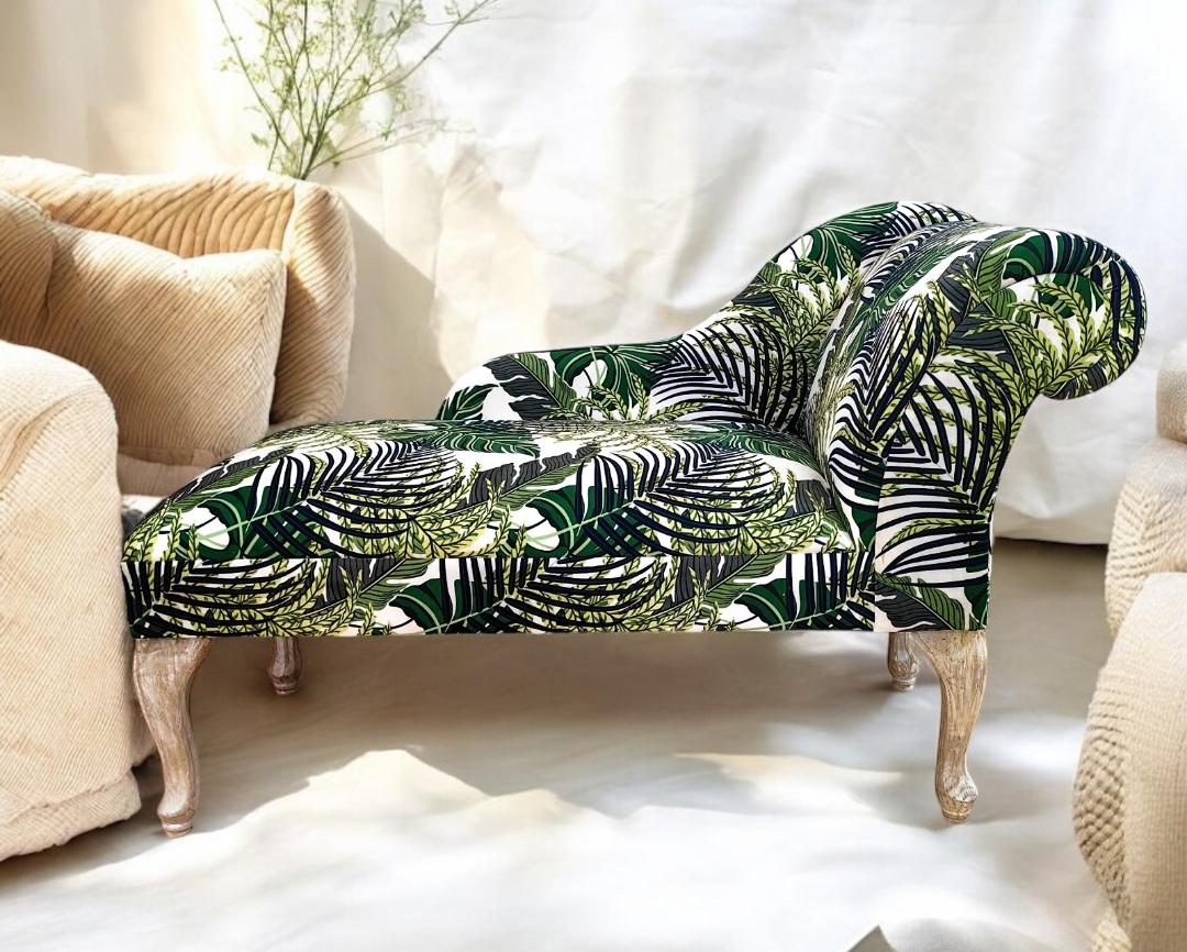 120 x 46 x 57 cm Palm Leaf Mini Chaise Longue