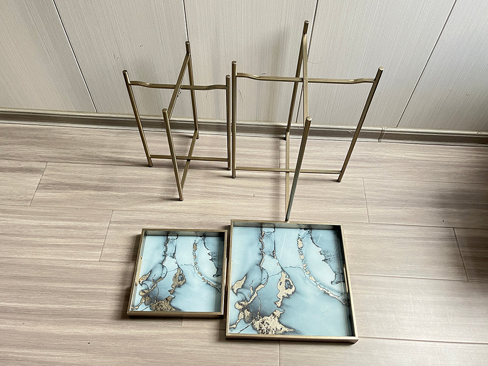 53/45CM Set of 2 Square Tables