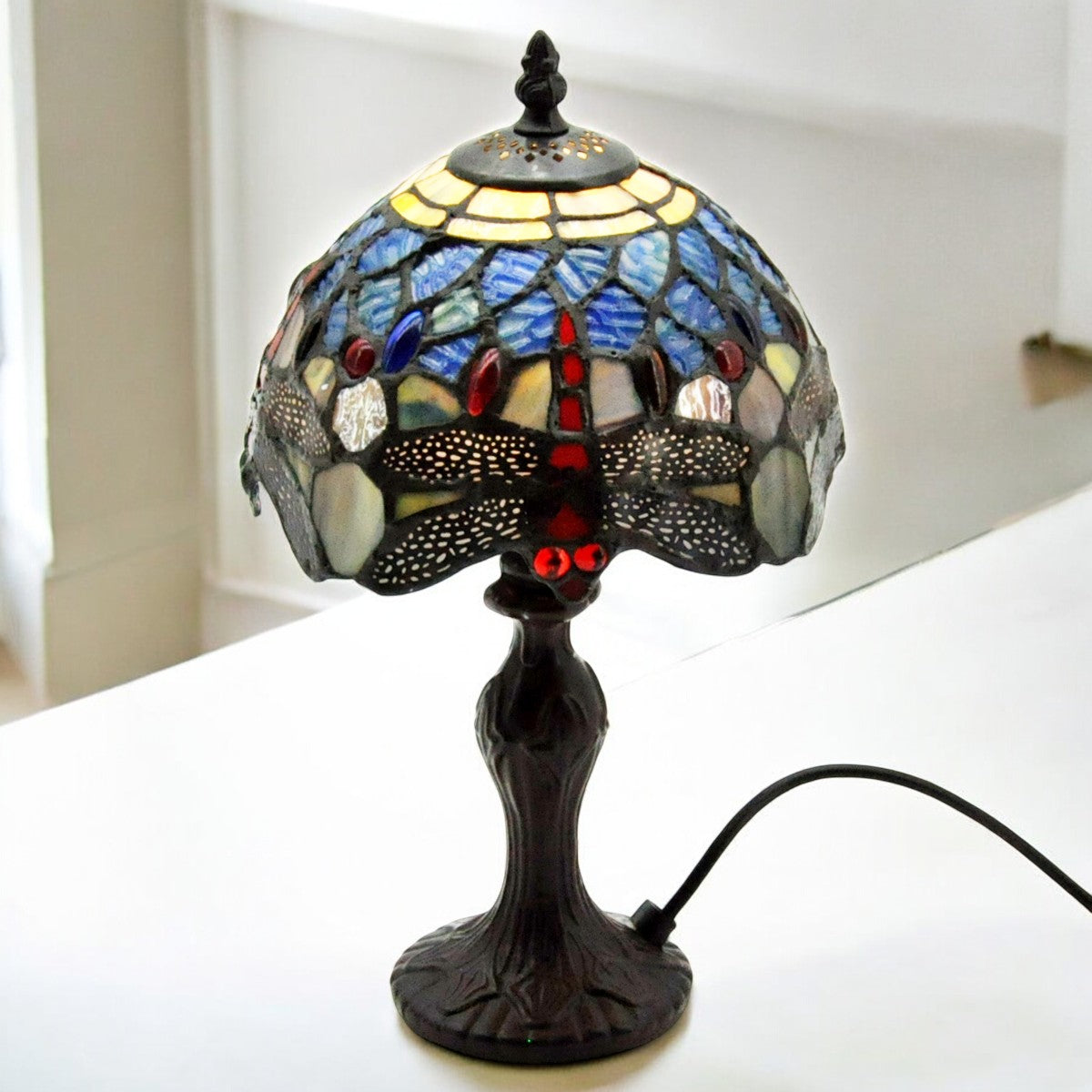 8" Shade Blue Dragonfly Tiffany Lamp