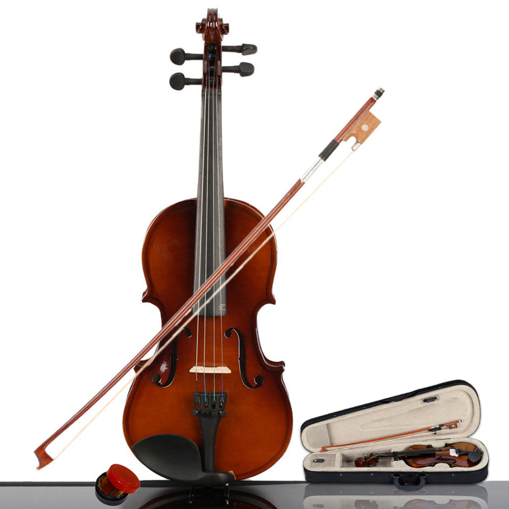 1/4 Acoustic Violin Case, Bow and Rosin Set