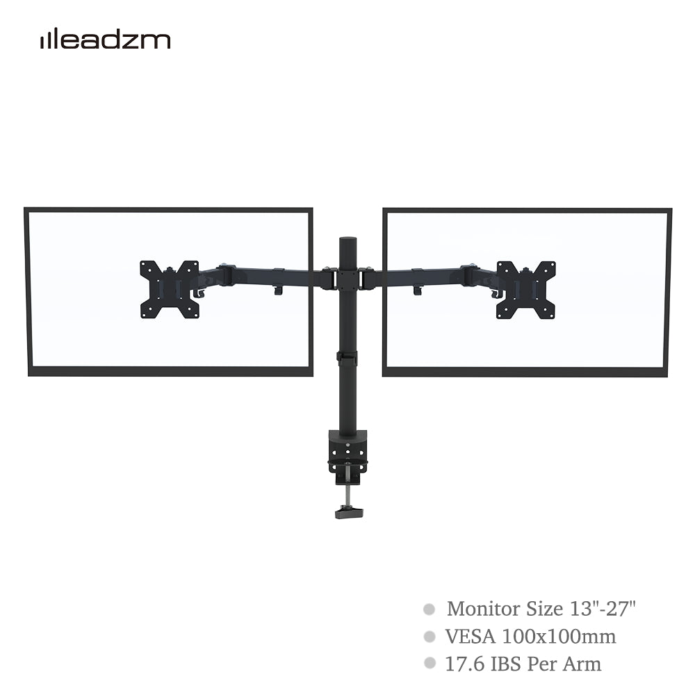 13-27 Inch Double Pendulum Large Base TV Stand TSNS-03, 8kg per Screen, 90° Tilt, 360° Rotation