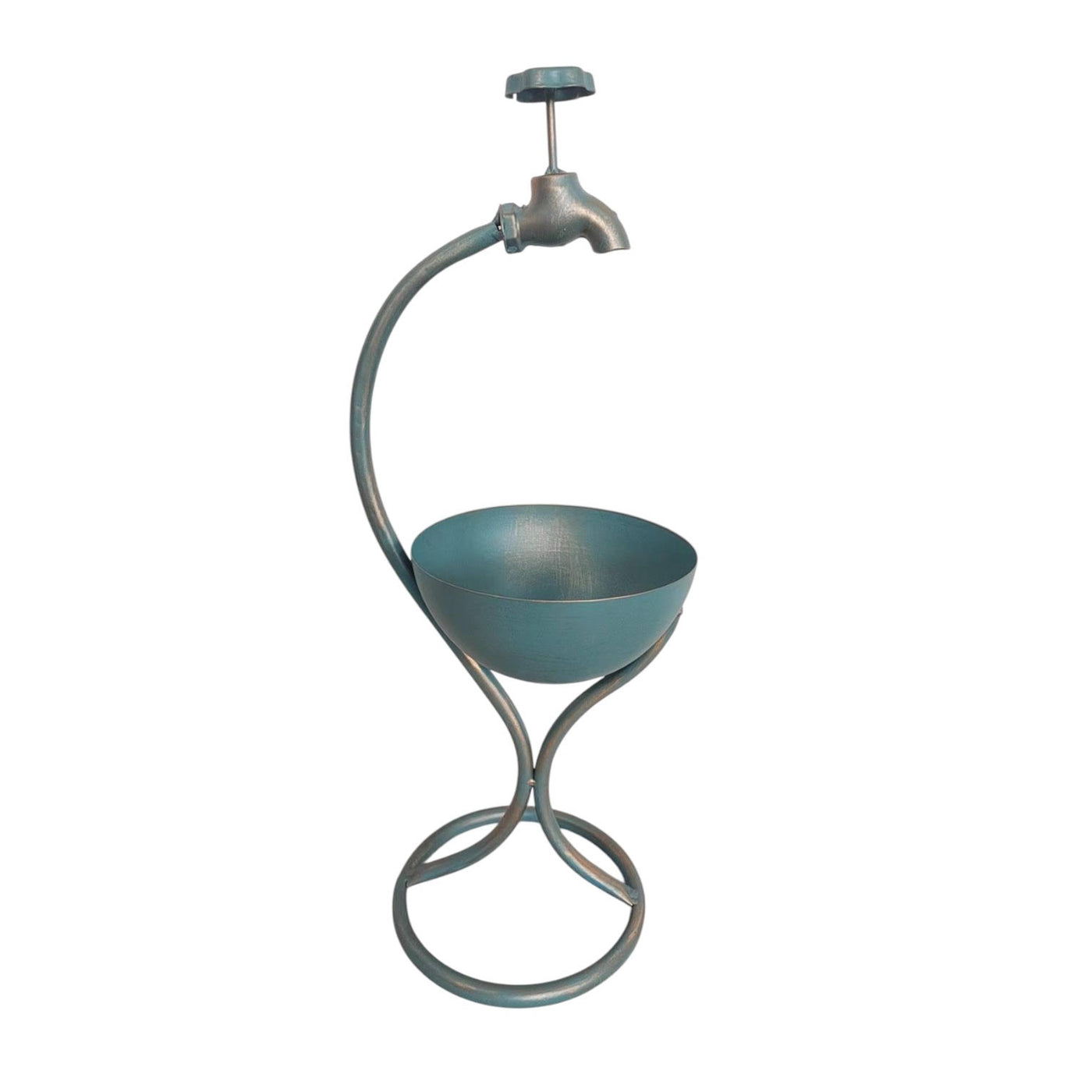 57CM Blue Metal Garden Planter