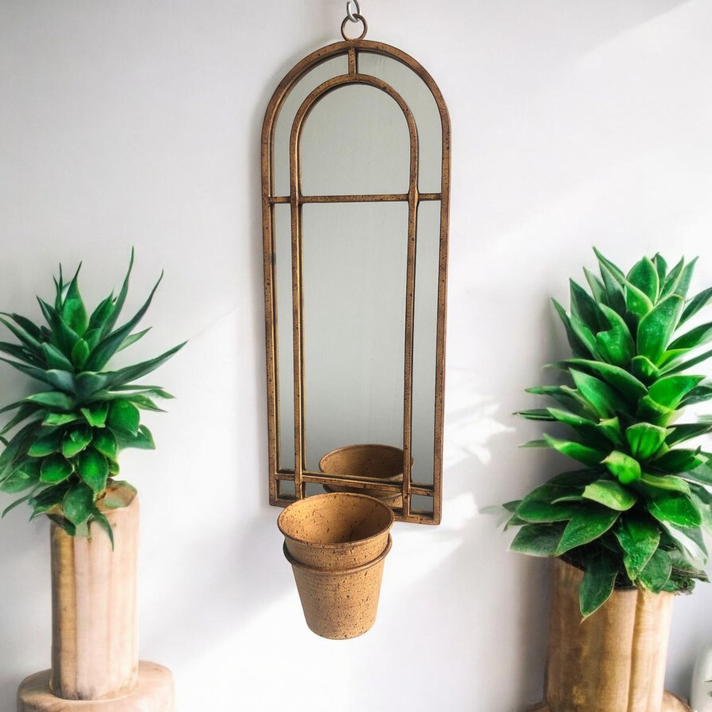64CM Wall Mirror with Single Planter