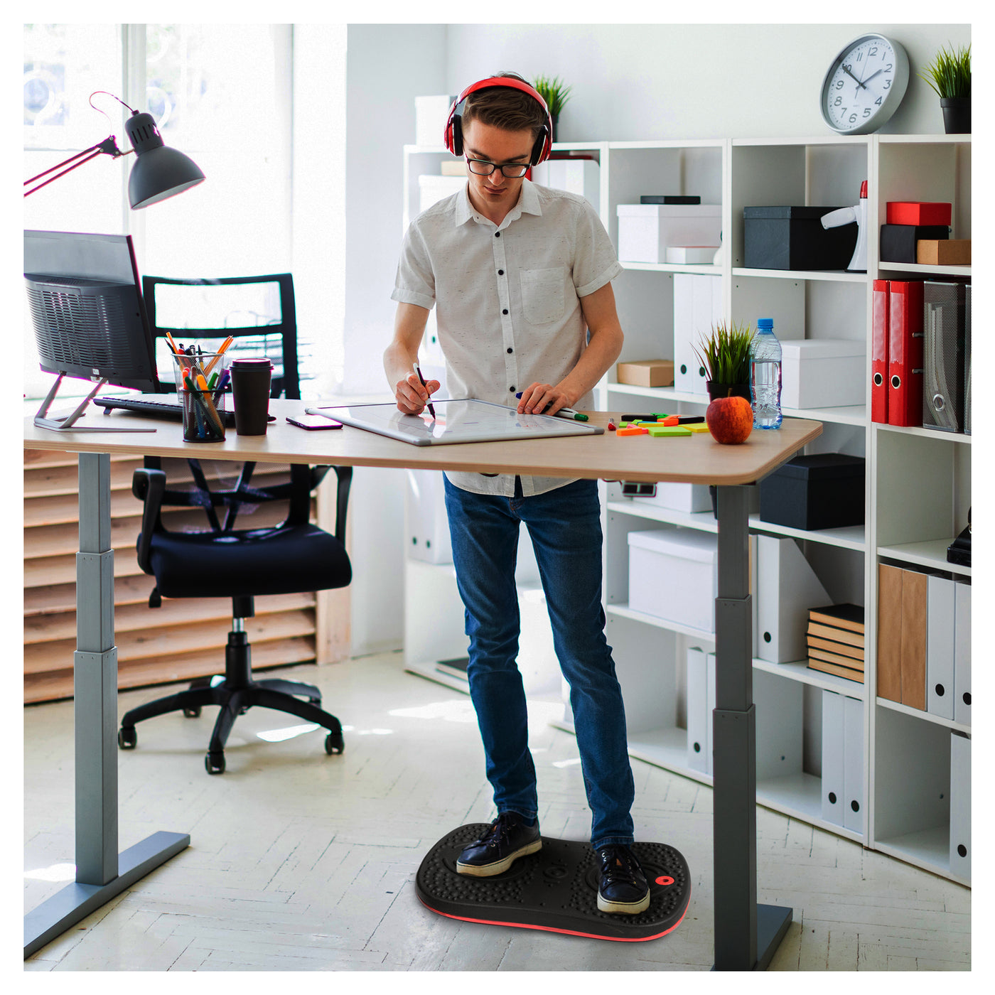 AFS-TEX® Active Anti-Microbial Exercise Wobble Balance Board - 35 x 50cm - Black
