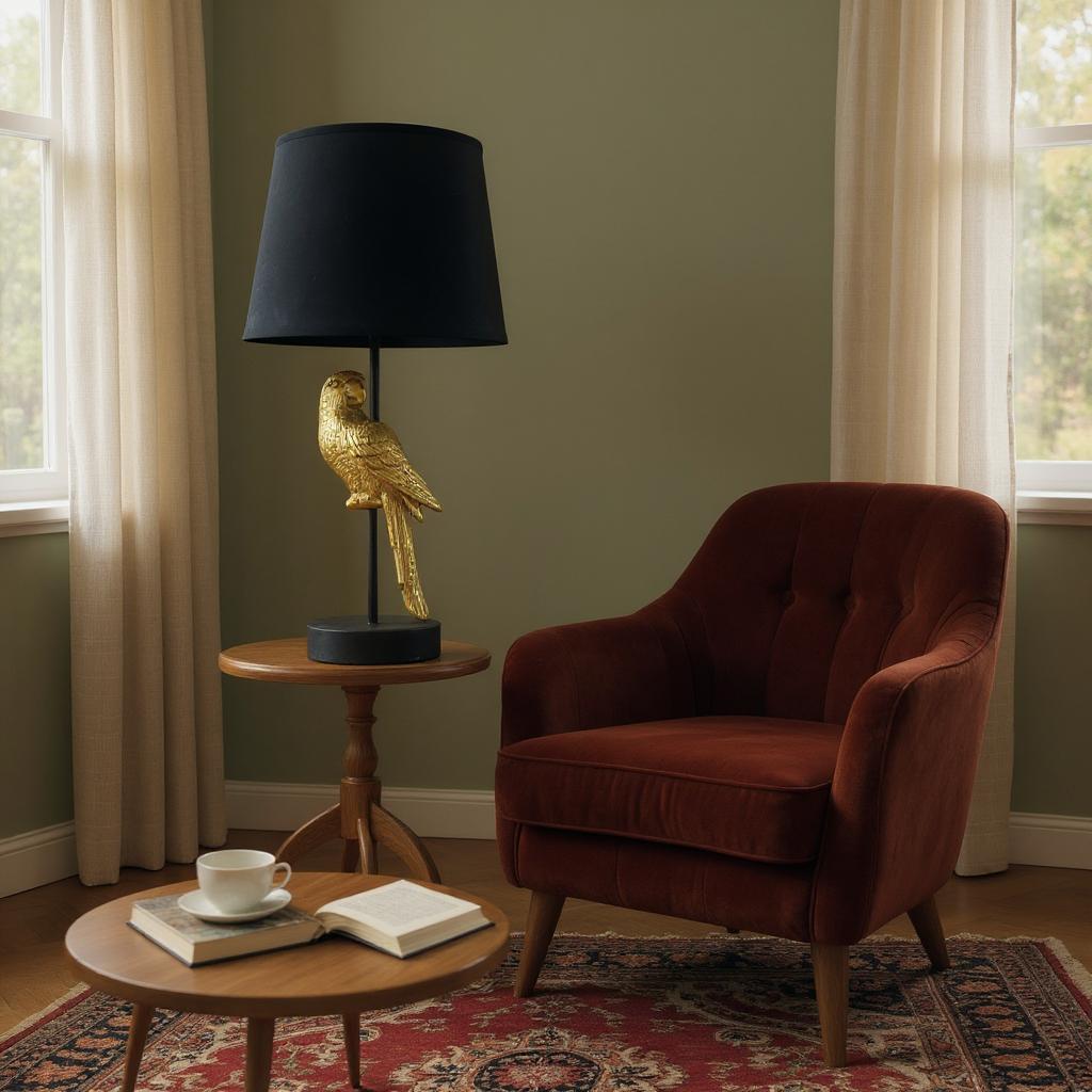 47x22x22M Table Lamp 9" Black Shade