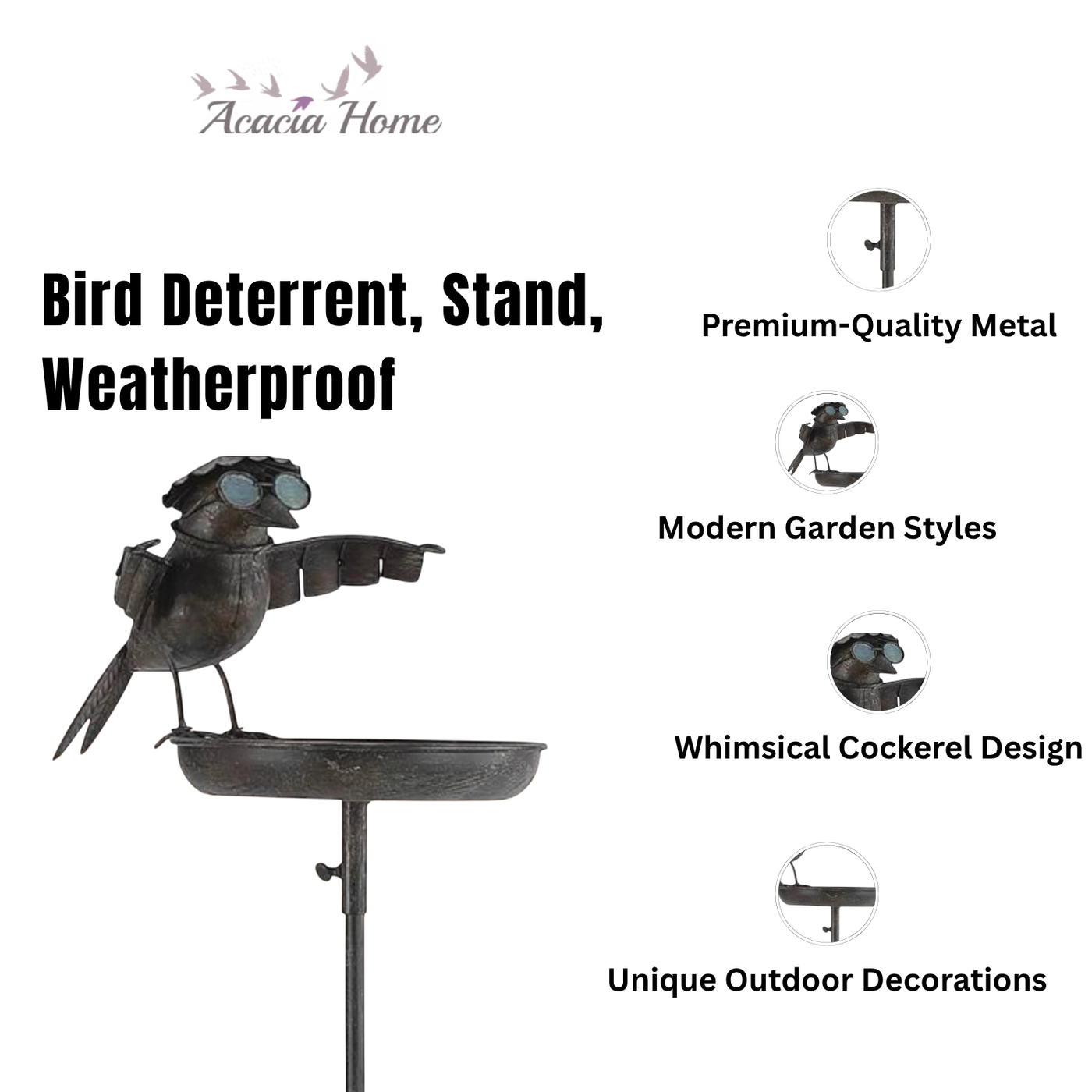 51" Metal Bird Feeder Garden Stake
