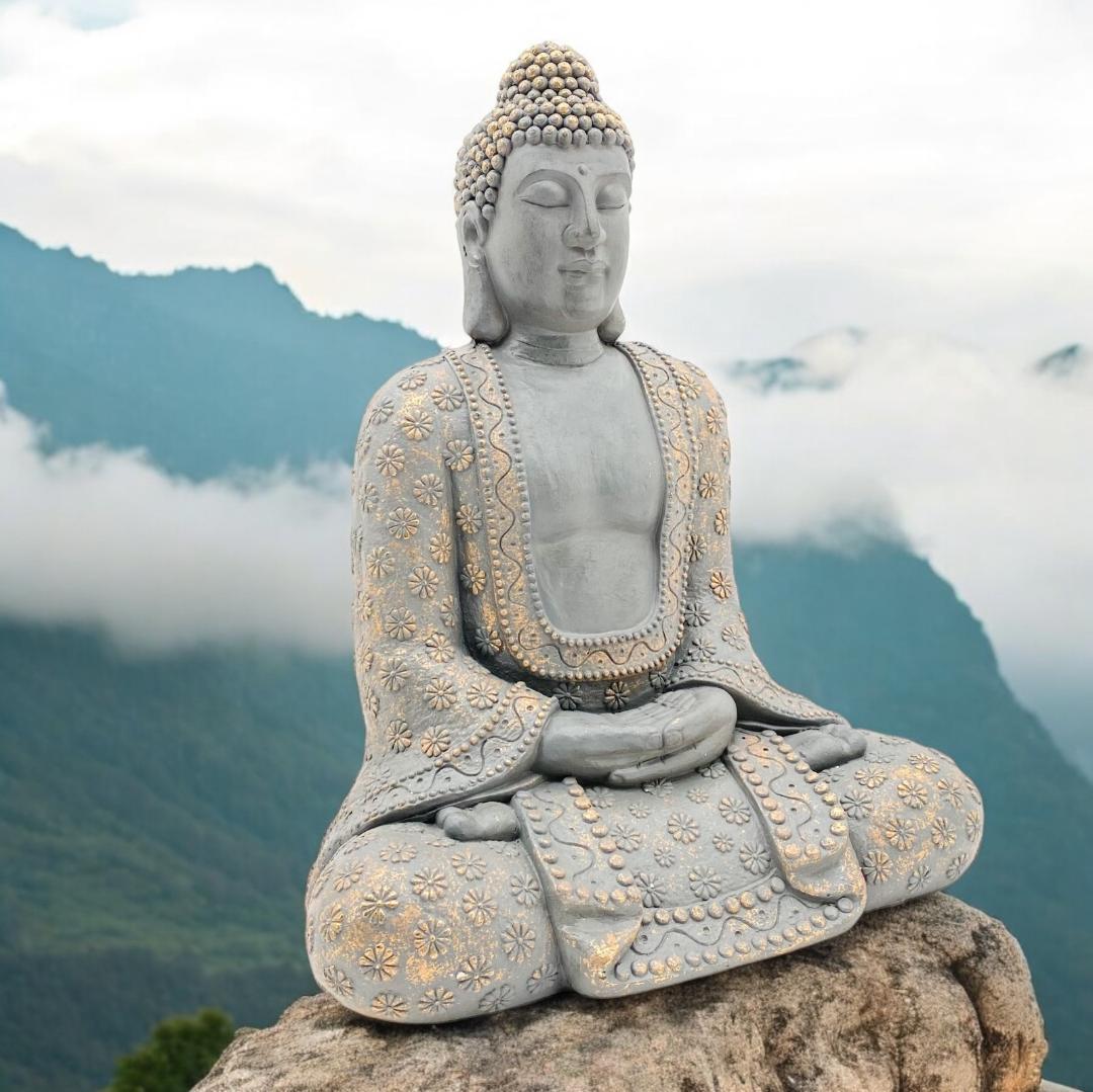 76x59cm Buddha Wall Art Print – Calm Vibes, No Mysteries, Just Good Looks