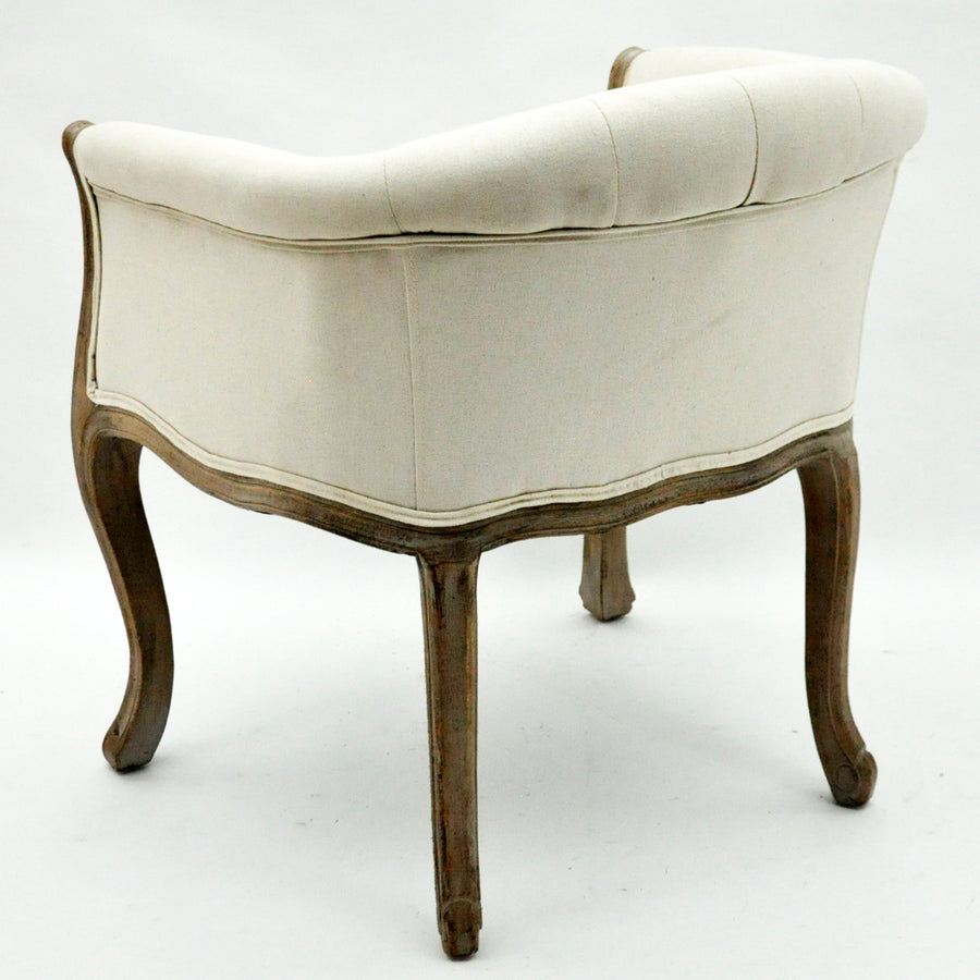 Natural FR Linen Fabric Louis Chair