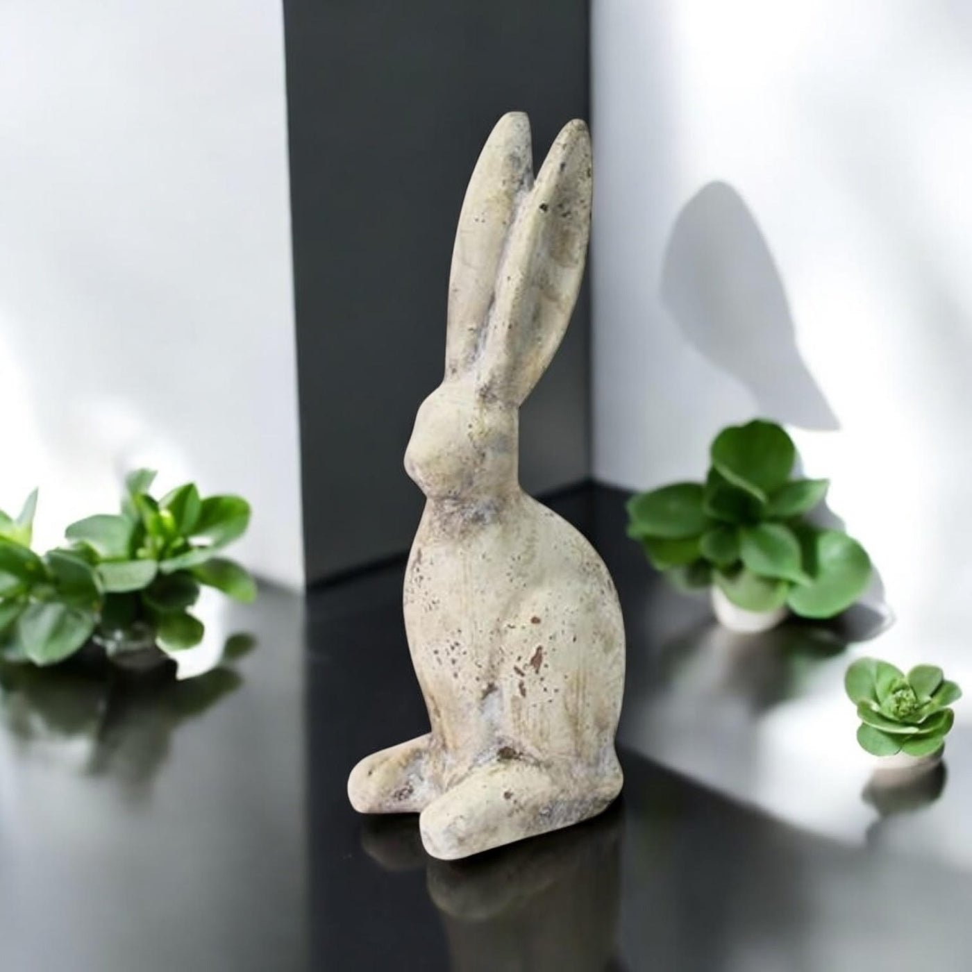 26CM Cream Cement Rabbit