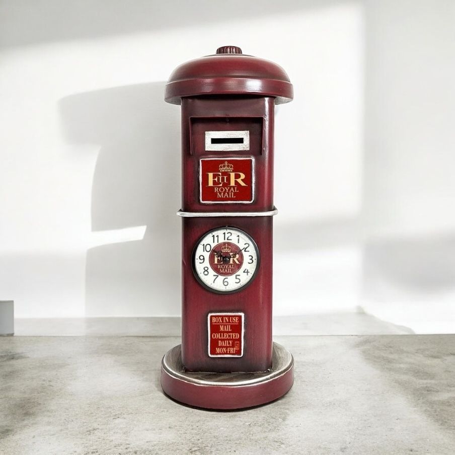 42CM Table Clock Postbox