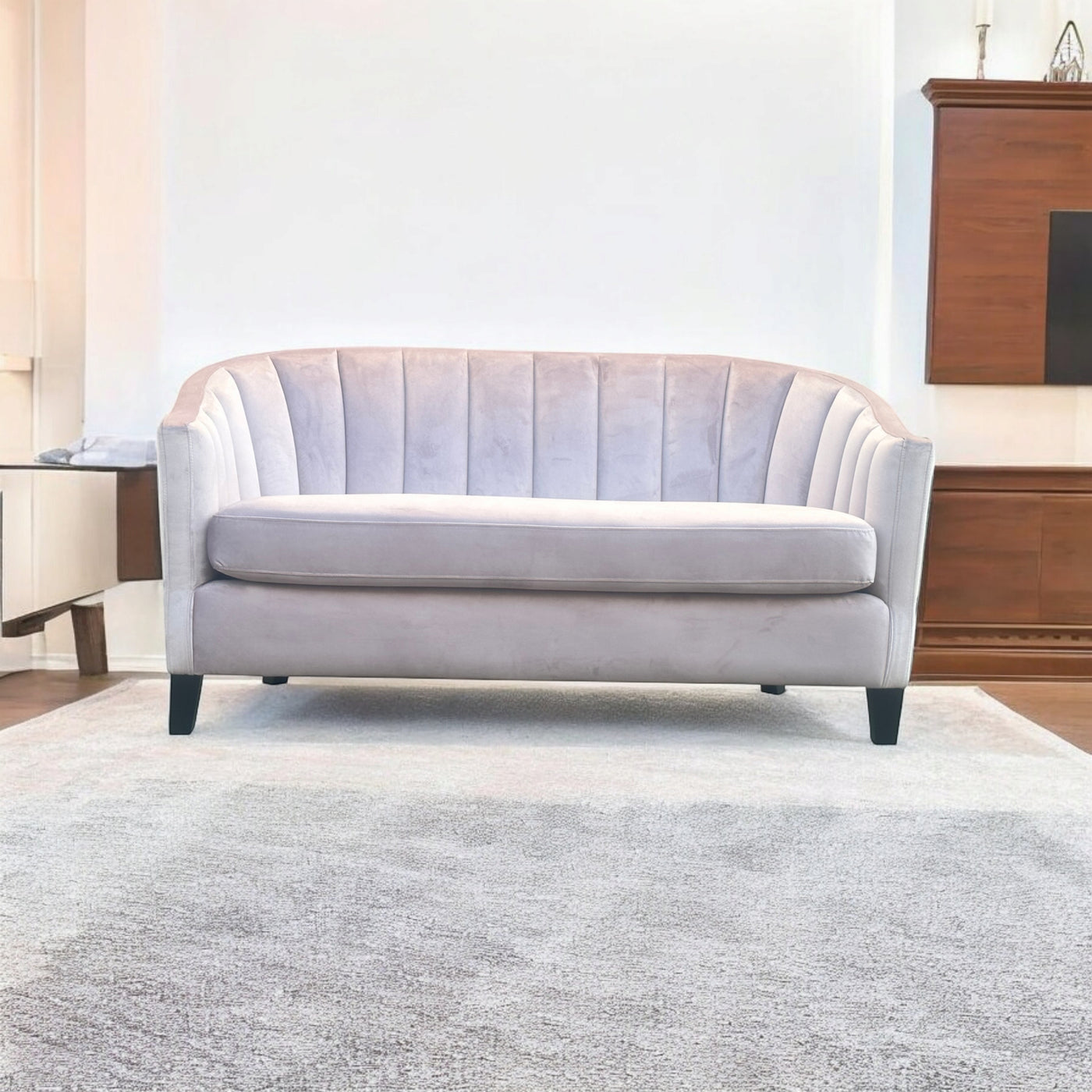 147CM 2 Seater Pink Velvet Loveseat