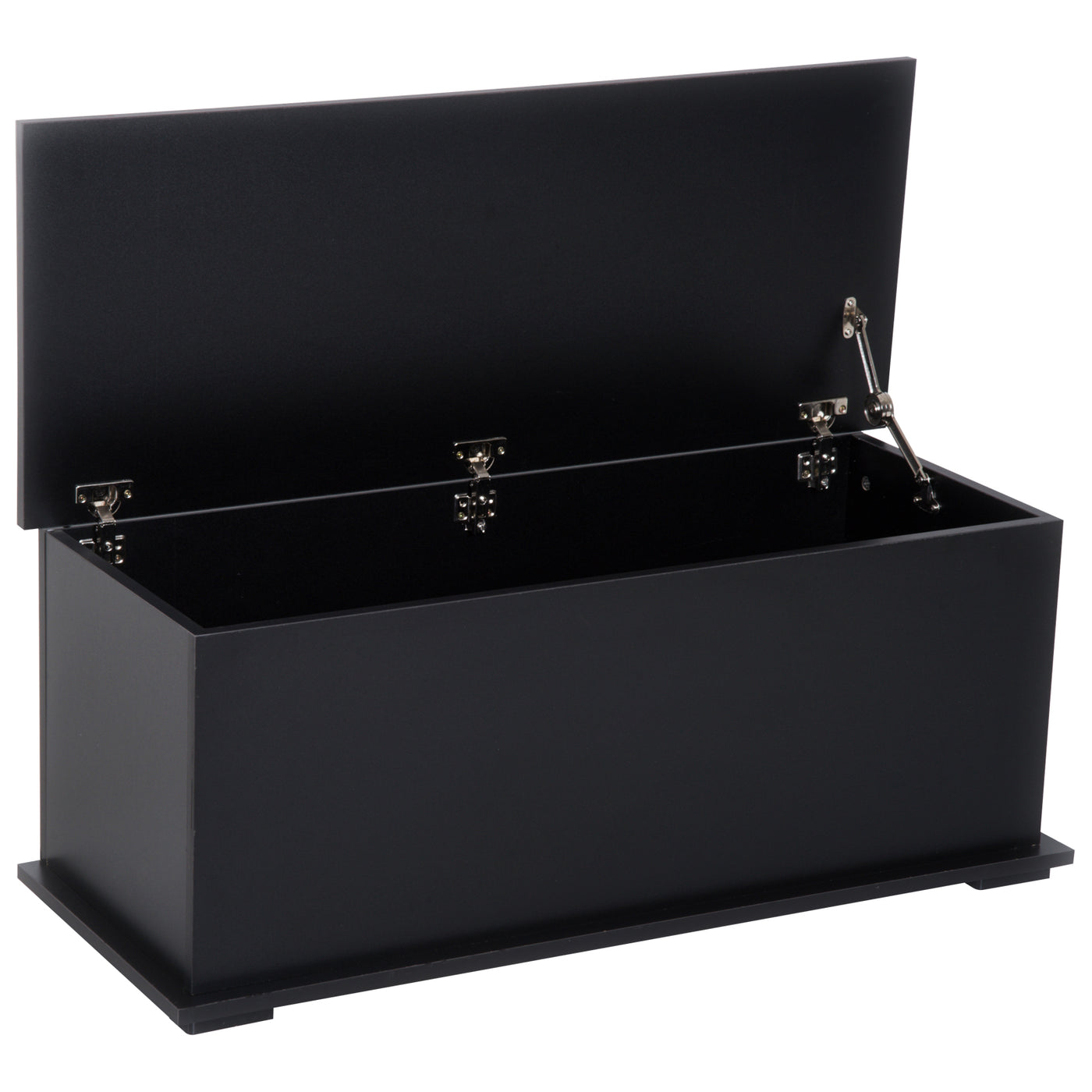 HOMCOM Ottoman Storage Box Chest Cabinet with Lid, Chipboard, Black