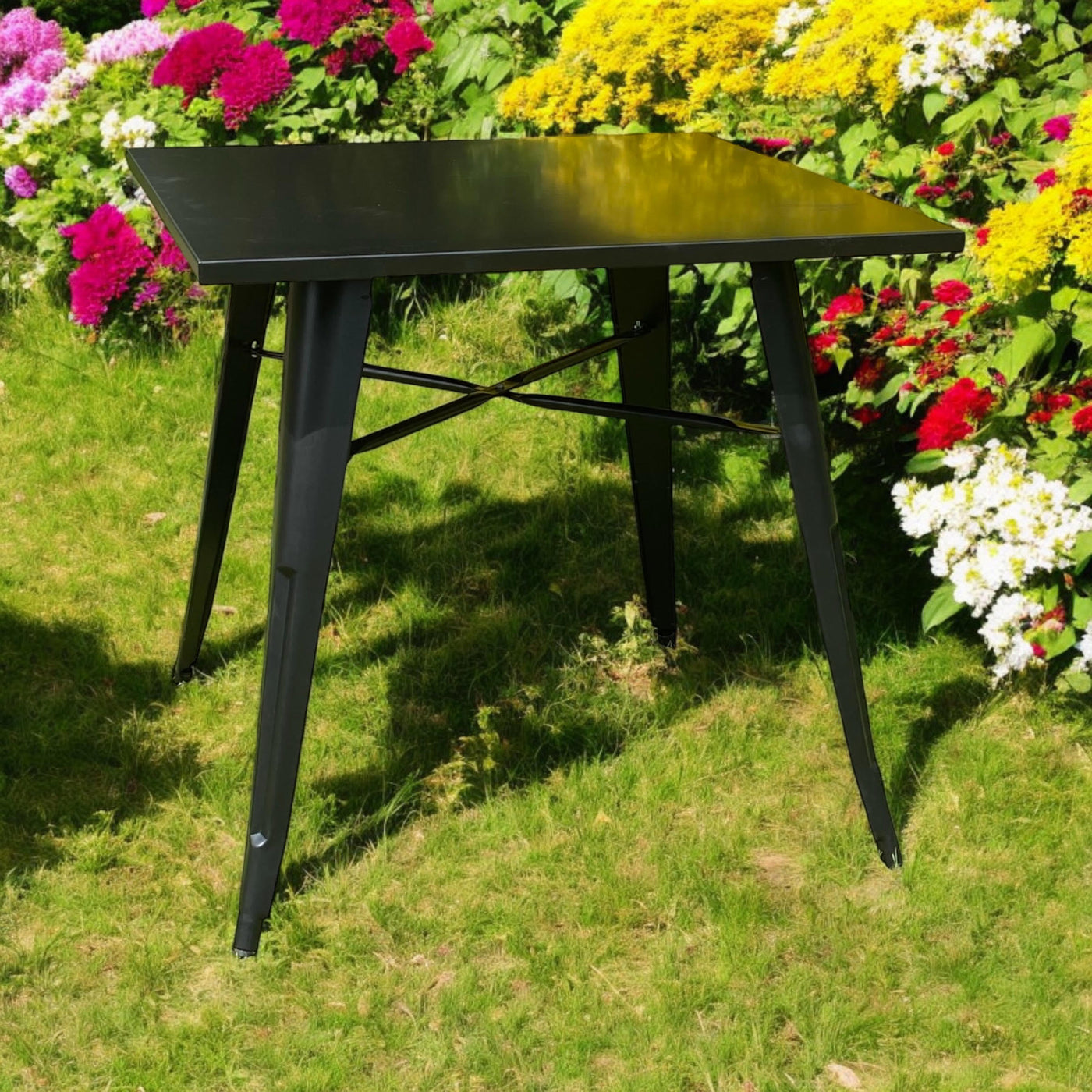 80 x 80 x 76 cm Black Metal Table