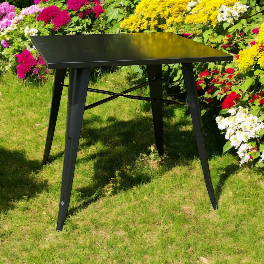 80 x 80 x 76 cm Black Metal Table