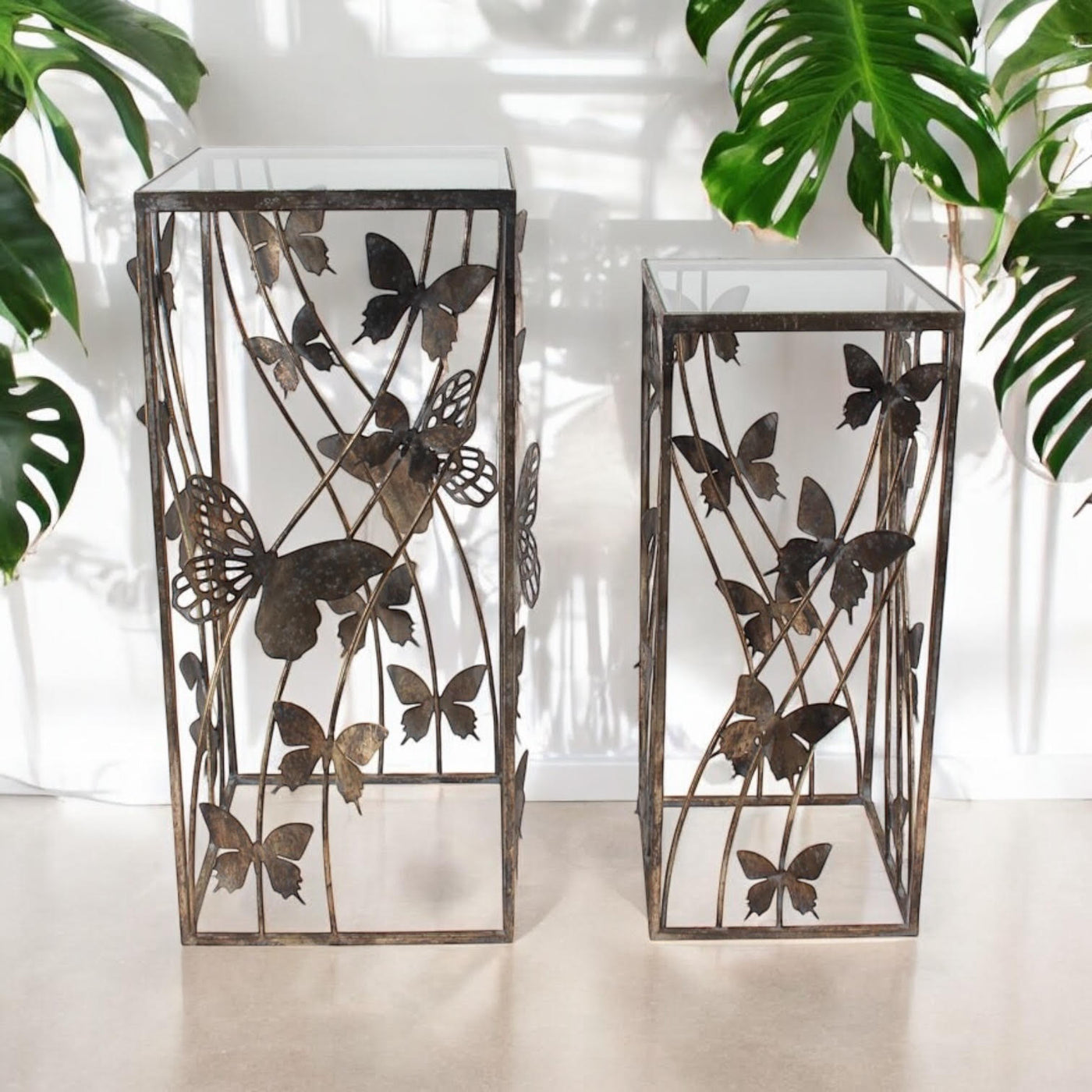 Set of 2 Metal Tables 64cm and 75cm