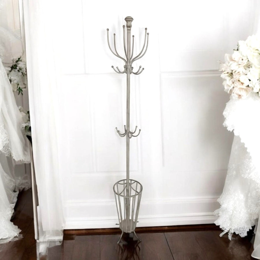 175CM Cream Metal Coat Stand with Umbrella Holder