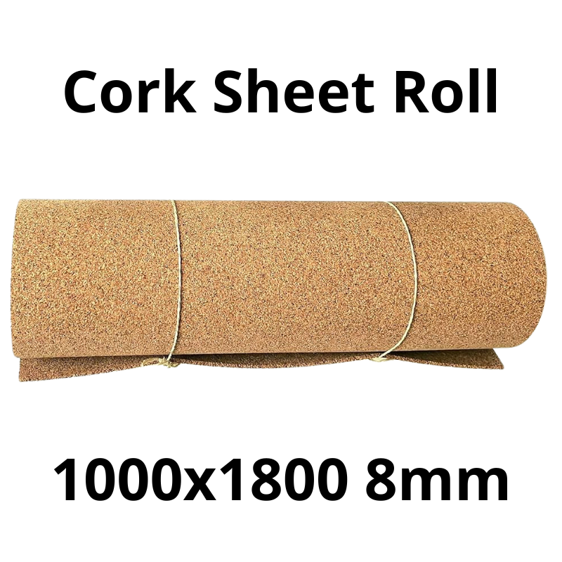 8mm Cork Sheet Roll (1000x1800mm) for DIY Décor & Model Making - 1 Pack