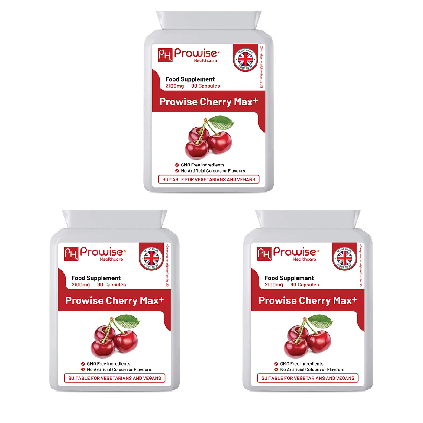 Cherry Max+ 2100mg (Pack of 3) 90 Vegan Capsules