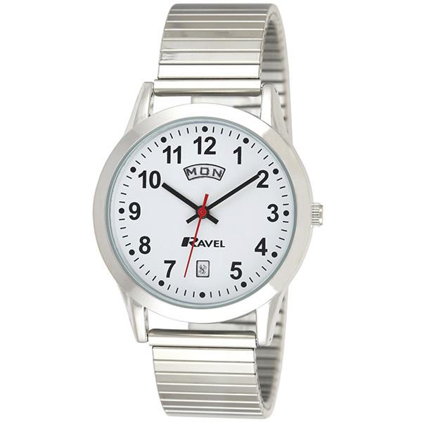 Ravel Mens Stainless Steel Day/Date Expandable Bracelet Strap Watch R0706.20.1EX