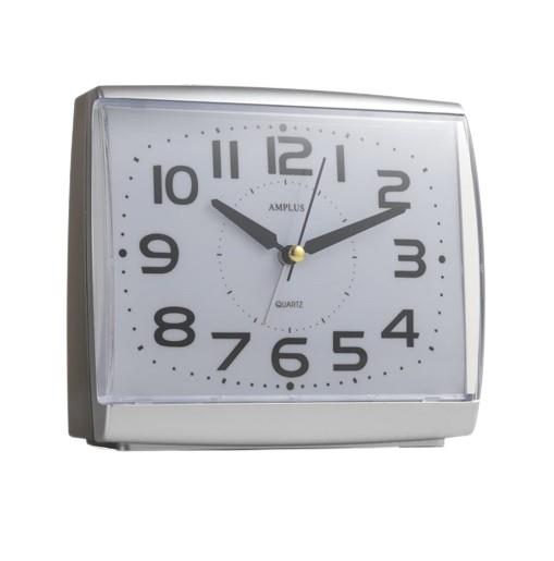 Amplus Large Numbers Dial Silent Sweep Light Snooze Silver Alarm Clock PT175