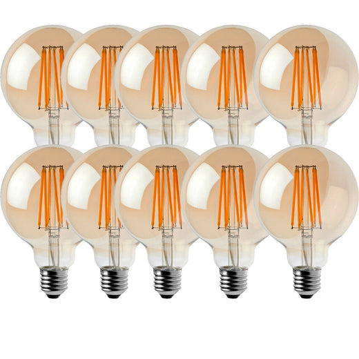10 Pack E27 LED Edison Dimmable Vintage Amber Glass Warm White 2700K Light Bulbs