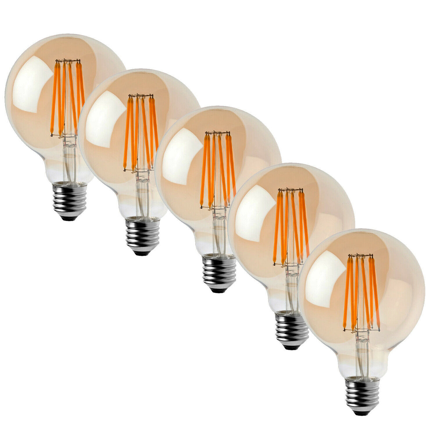 5 Pack Vintage Globe Edison LED Light Bulb G95 8W E27 Screw