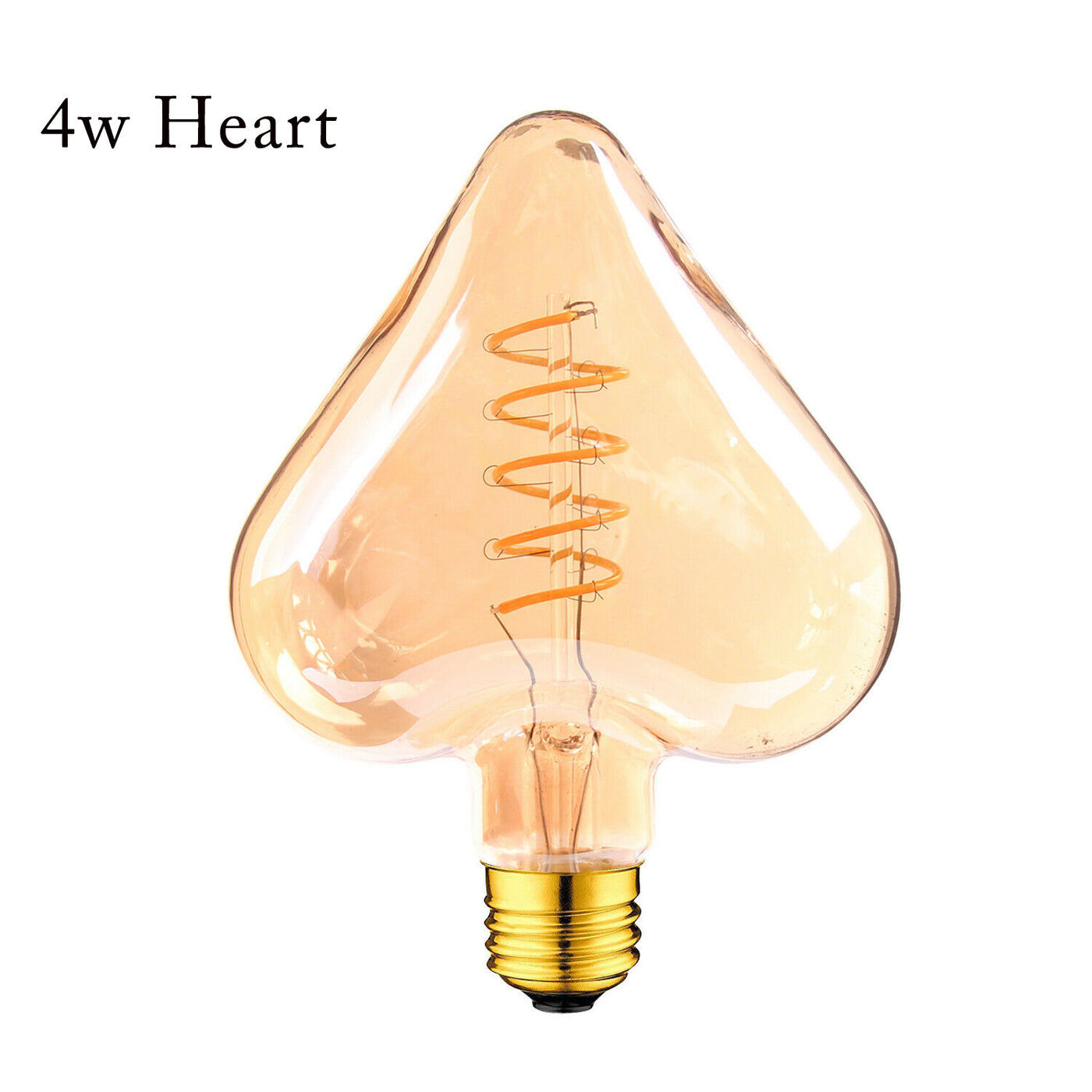 3 Pack LED Soft Light Heart E27 4W Filament Glass Bulbs Warm White