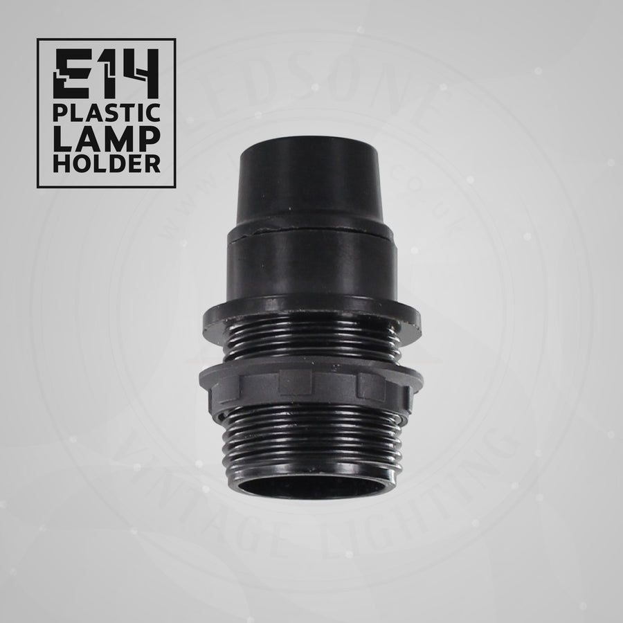 E14 Bulb Holder Edison Small Screw SES Black Plastic Lamp Holder for Table Lamp, UK