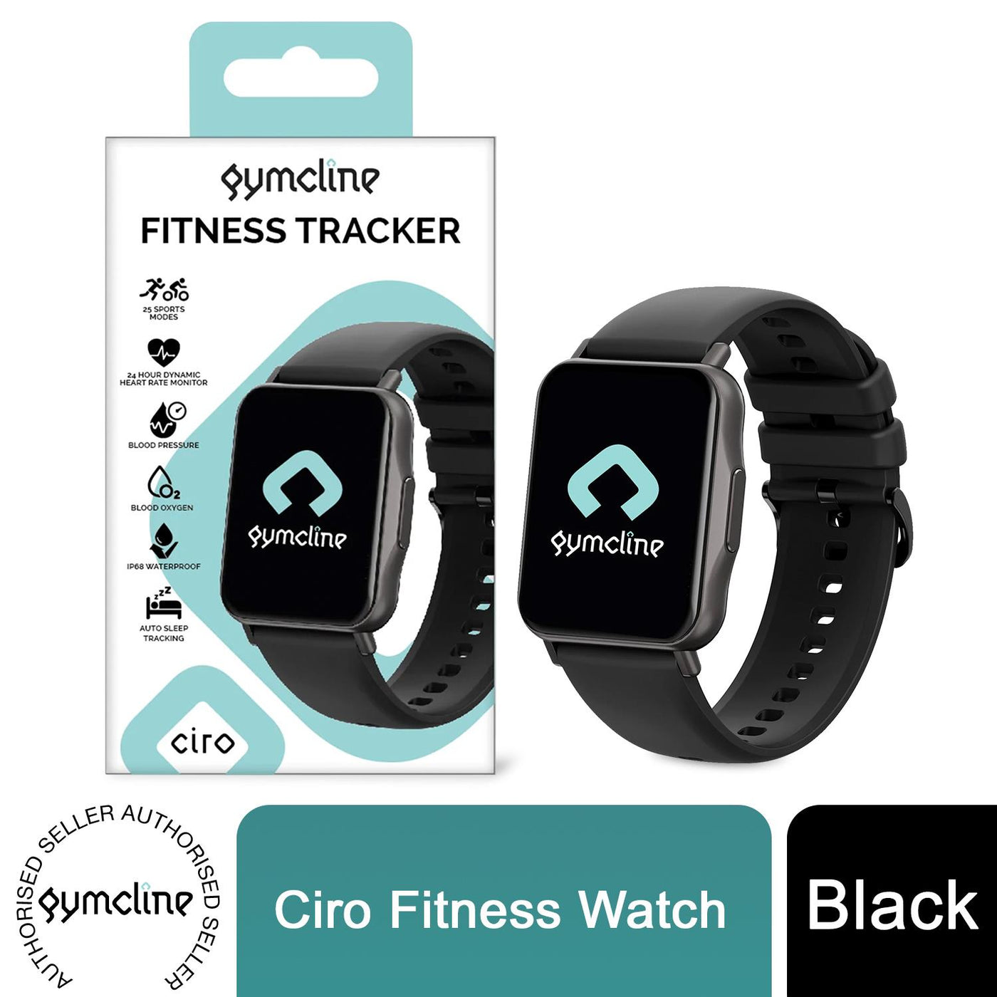 Gymcline Ciro Fitness Tracker, Black