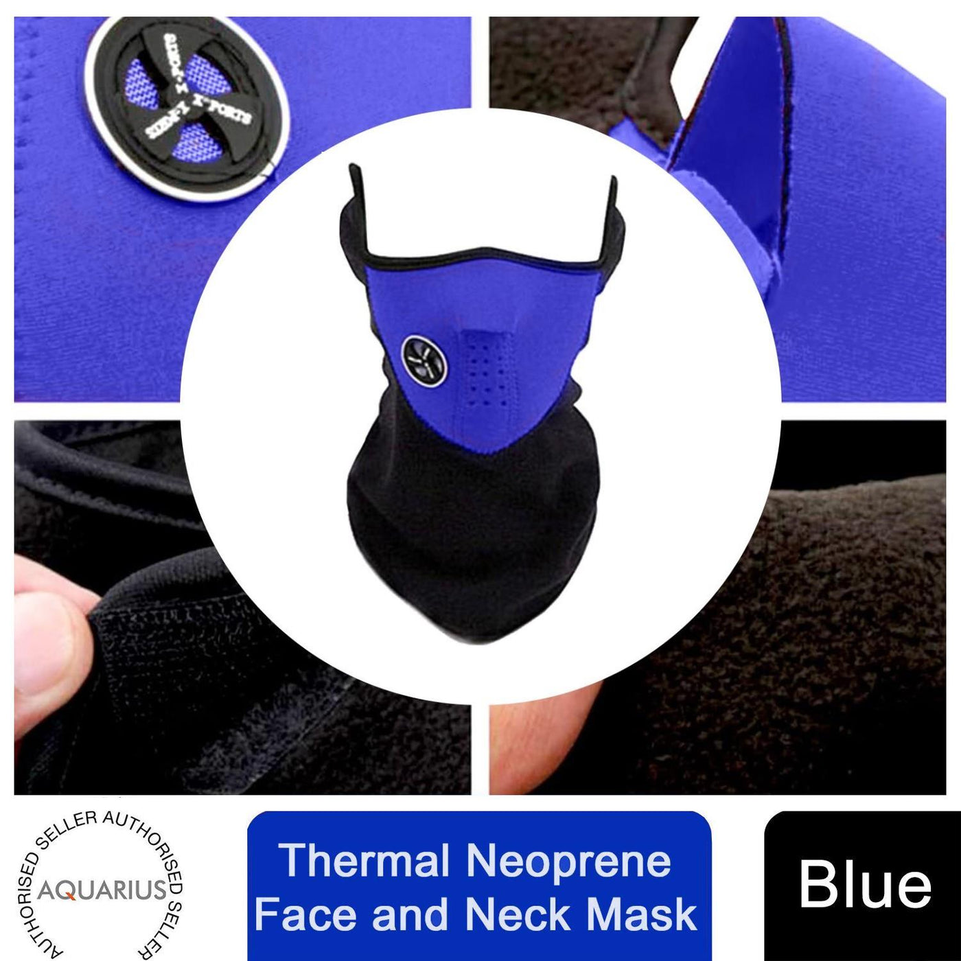 Aquarius Thermal Neoprene Face & Neck Mask, Blue