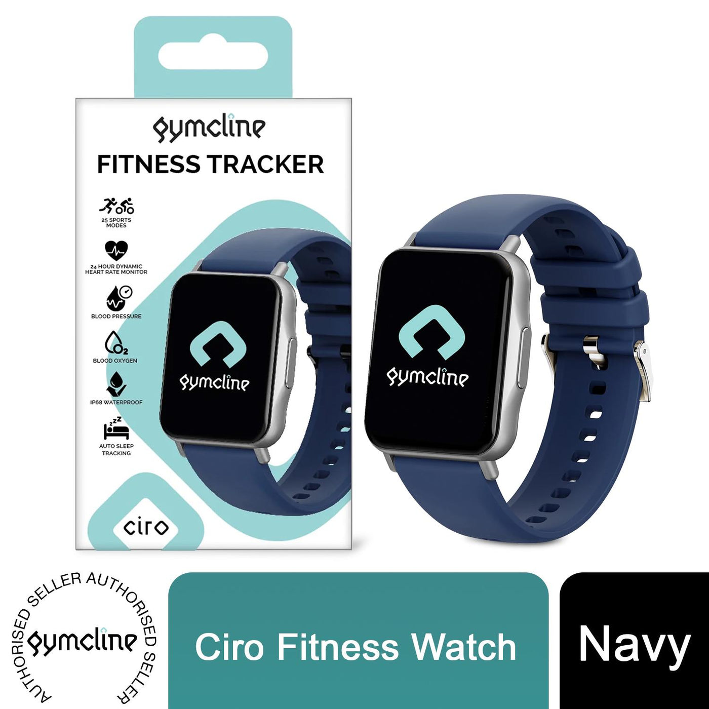Gymcline Ciro Fitness Tracker, Navy