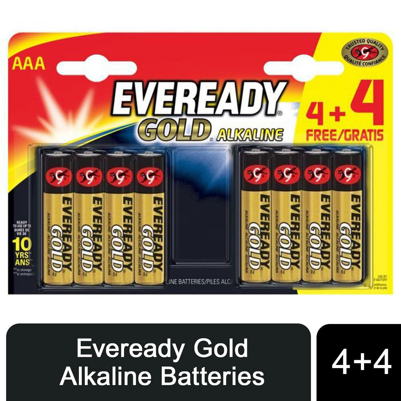 Eveready Alkaline Gold AAA/LR03 Batteries (4 + 4) FSB8