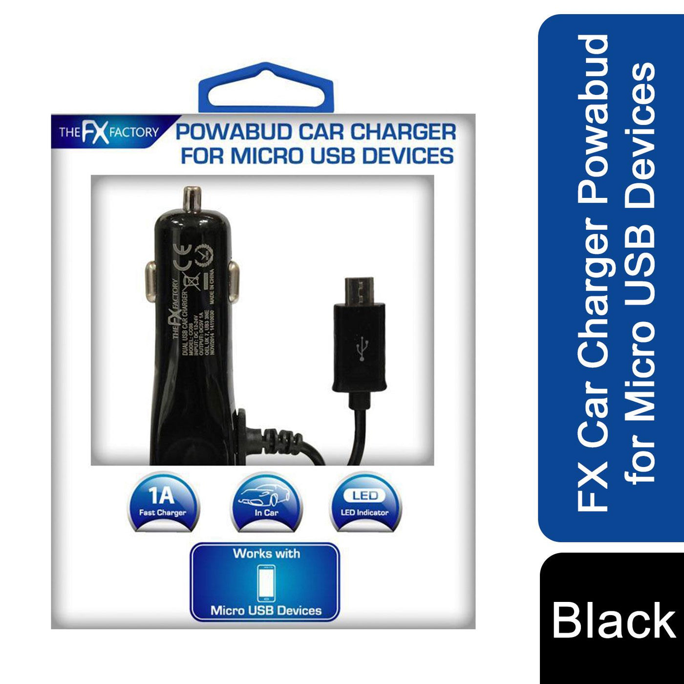 FX Car Charger Powabud for Micro USB Devices