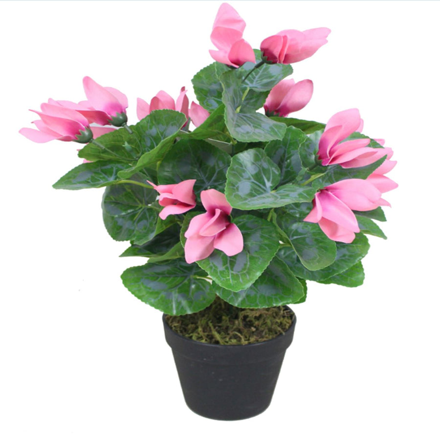 38cm Artificial Cyclamen Plant Pink