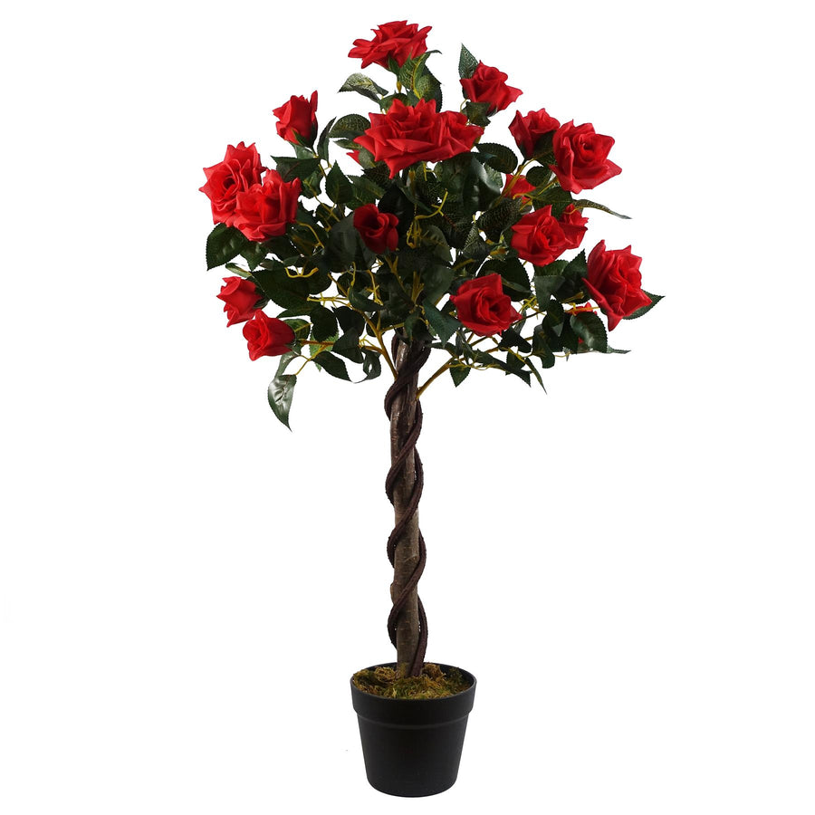 Artificial Red Rose Tree 90cm