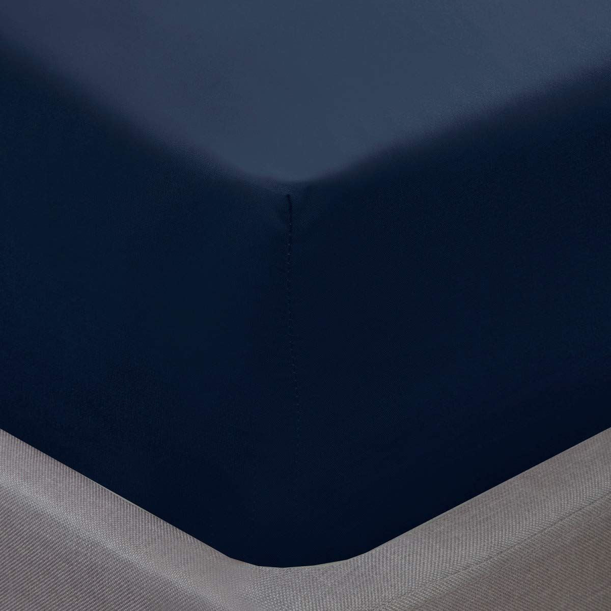 MICROFIBRE FITTED SHEET 32CM NAVY