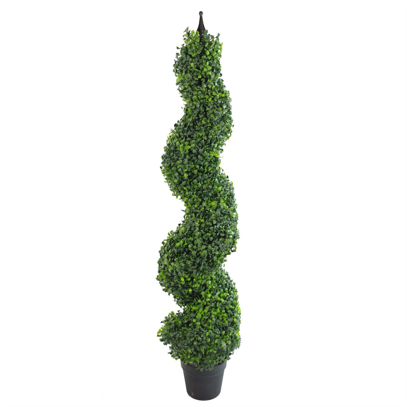 120cm (4ft) Tall Artificial Boxwood Tower Tree Spiral Metal Top
