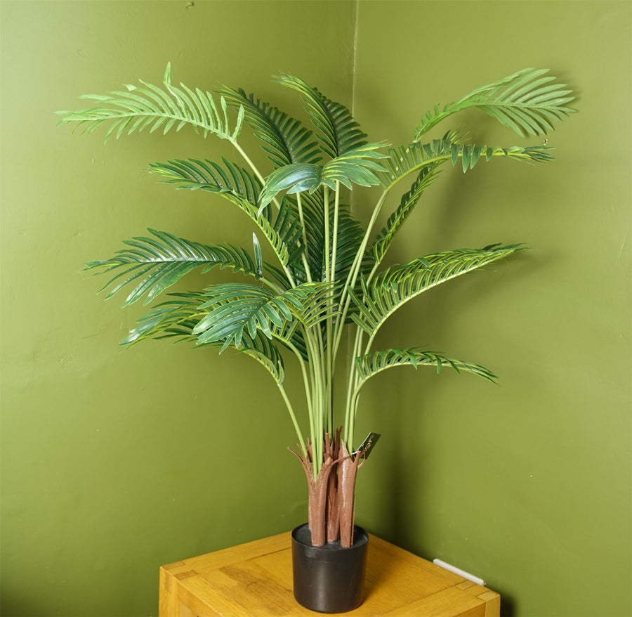 110cm Large Artificial Areca Palm Tree in Black Pot