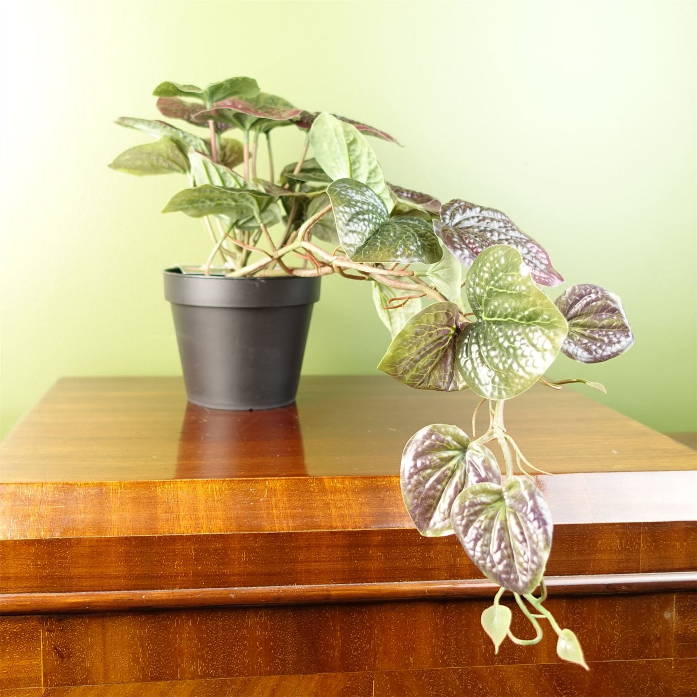 35cm Artificial Trailing Purple Potted Pothos Plant