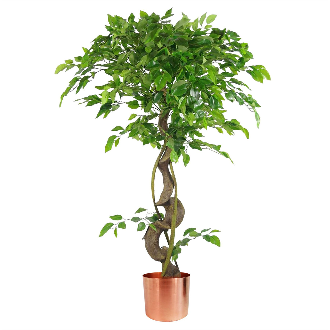 120cm Twisted Trunk Artificial Japanese Fruticosa Style Ficus Tree with Metal Planter