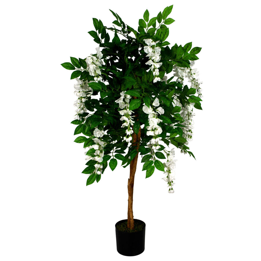 130cm Artificial Wisteria Tree with White Flowers