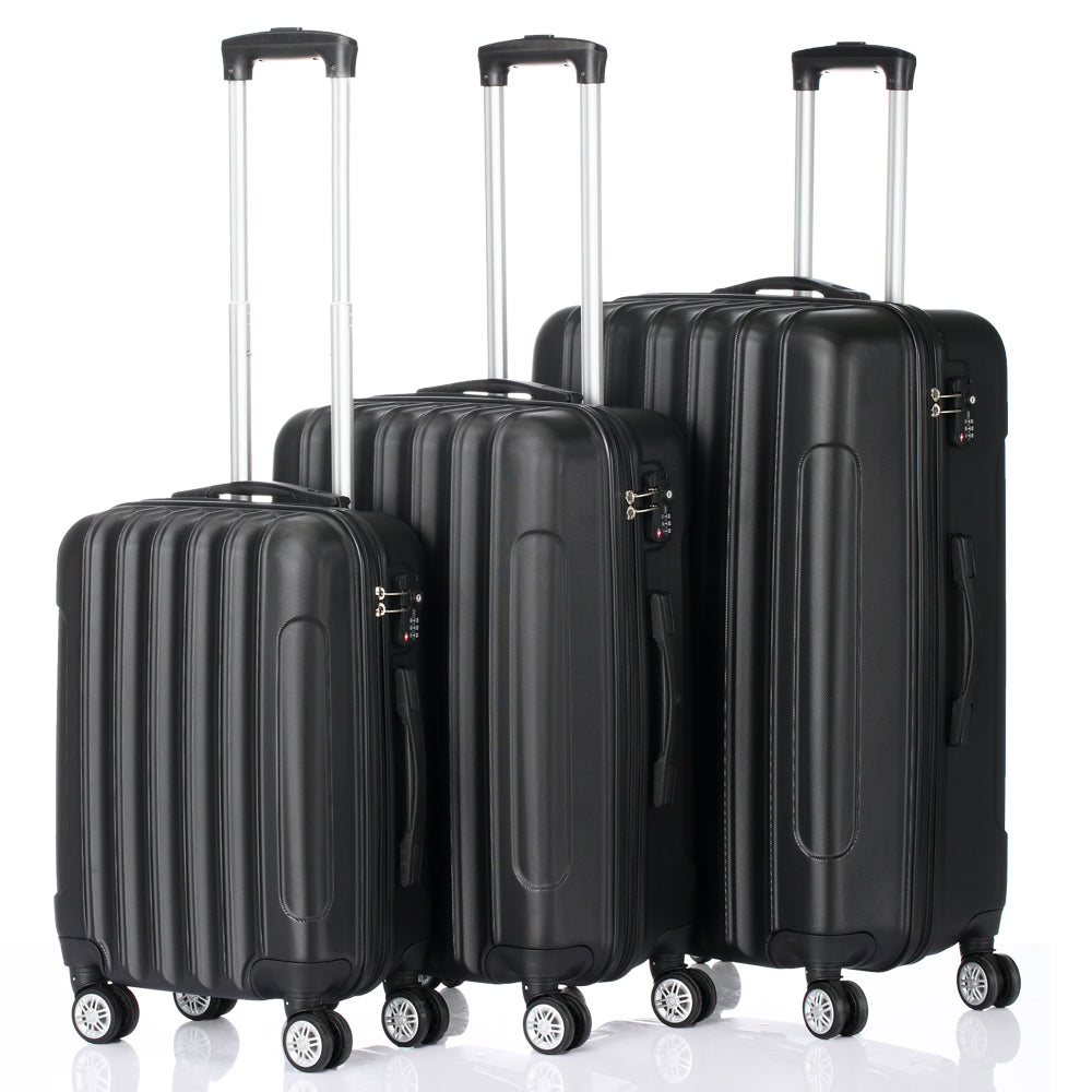 3 Pcs Suitcase Lightweight ABS Carry-on Hand Luggage, 4 Spinner Wheels, Trolley Case