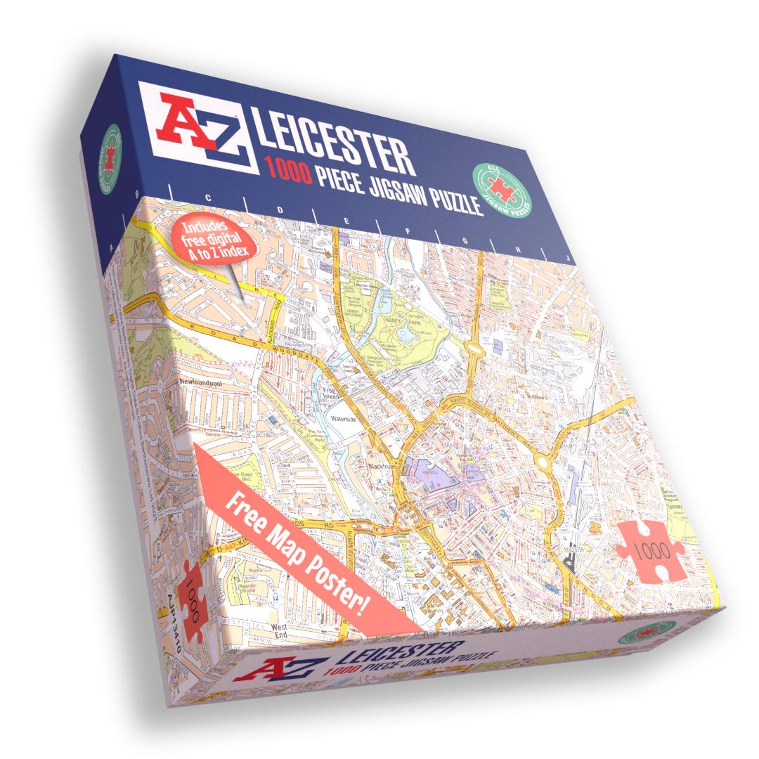 A to Z Map of Leicester 1000 Piece Jigsaw Puzzle