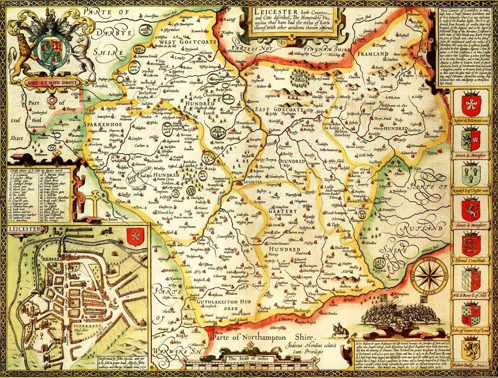 Leicestershire Historical Map Jigsaw Puzzle (1610)