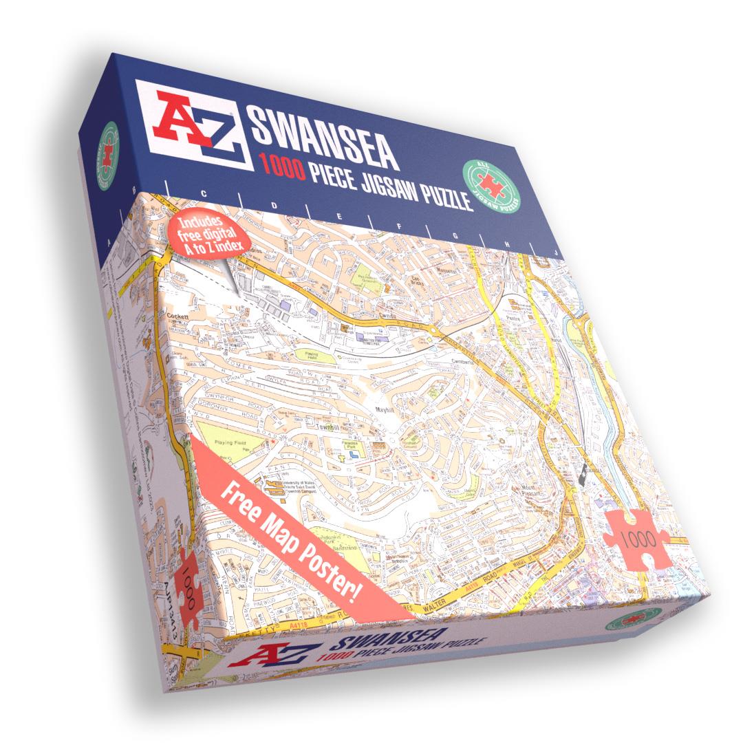 A to Z Map of Swansea 1000 Piece Jigsaw Puzzle