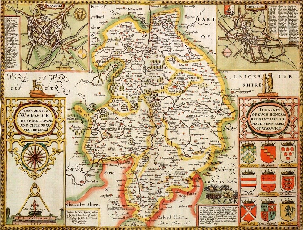 Warwickshire Historical Map 1000 Piece Jigsaw Puzzle (1610)